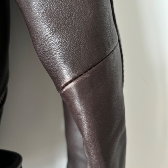 All Saints Balfern brown/burgundy leather moto - Picture 5 of 9
